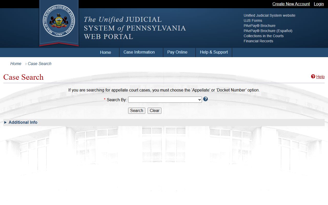 Perry County court records after arrest UJS case search
